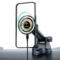 DUDAO F12Max+ MagSafe držač mobitela za auto 15W, crno