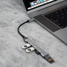 DUDAO A16T HUB adapter USB-C - 4x USB, crno