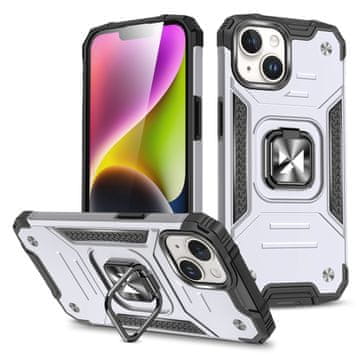 MG Ring Armor maska za iPhone 15, srebro