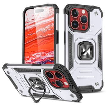 MG Ring Armor maska za iPhone 15 Pro, srebro