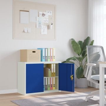 Vidaxl Ormar za spise sivo-plavi 90x40x70 cm čelik