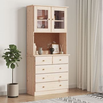 Vidaxl ALTA Komoda, 77x35x165 cm, Masivno borovo drvo
