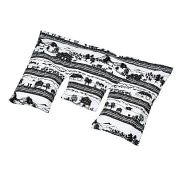 Torf Jastuk za vrat s pšeničnim zrnom, crno-bijelo selo, 40 x 25 cm