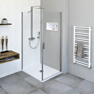 POLYSAN ZOOM Pravokutna Tuš Kabina 800x1000mm L/D Varijanta - Kromirana, Antidrop Staklo