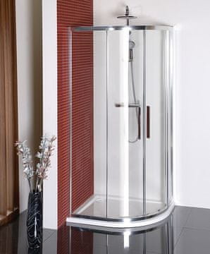 POLYSAN Poluokrugli klizni tuš paravan LUCIS LINE 120x90 cm, kromirani aluminij, Antidrop staklo