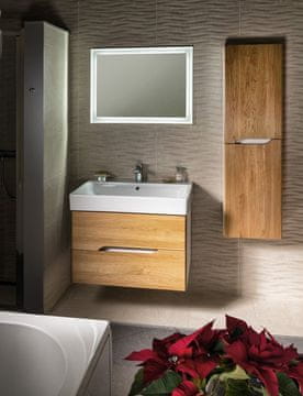 SAPHO Set za Kupaonicu MEDIENA 80, mat bijela/prirodni hrast