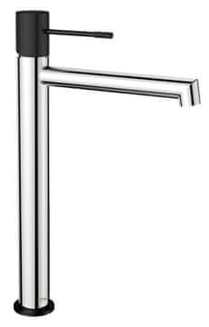 SAPHO SOLARIS Visoka Miješalica za Umivaonik, Krom/Crni Mat, 322mm H, 25mm Kartuša, Svakodnevna Elegancija