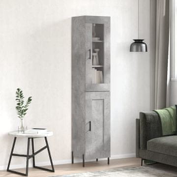 Vidaxl Visoki ormarić betonsko-sivi 34,5 x 34 x 180 cm