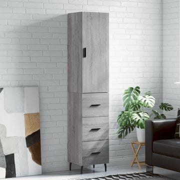 Vidaxl Visoki ormarić, sivi hrast sonoma, 34,5 x 34 x 180 cm