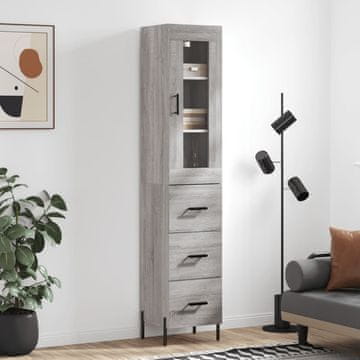 Vidaxl Visoki ormarić, sivi hrast sonoma, 34,5 x 34 x 180 cm