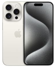 Apple iPhone 15 Pro pametni telefon, 128 GB, White Titanium