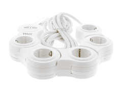 Well Razdjelnik 220V 1/5 5m USB, prekidač, podesiv, 3x1.5mm