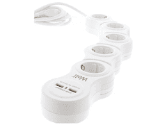 Well Razdjelnik 220V 1/5 5m USB, prekidač, podesiv, 3x1.5mm