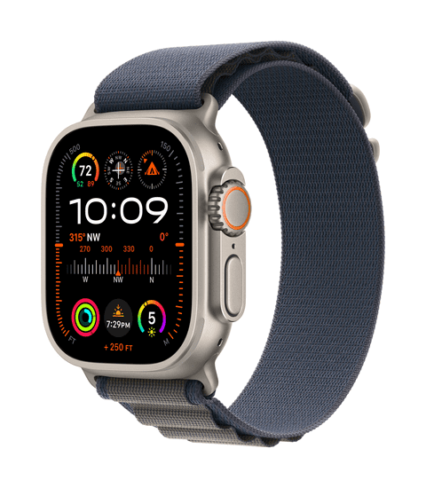 Apple Watch Ultra 2 GPS+Cellular ametni sat, 49 mm, kućište Titanium, remen Blue Alpine Loop Small (MREK3BS/A)