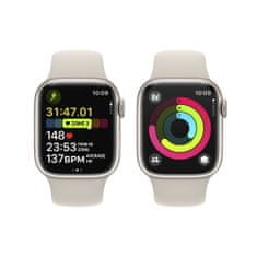 Apple Watch Series 9 Pametni sat, 41 mm, aluminijsko kućište, sportski remen S/M, Starlight (MR8T3QH/A)