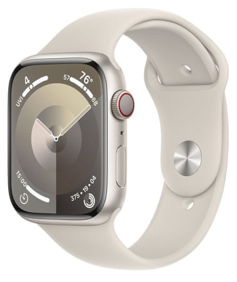 Apple Watch Series 9 Pametni sat, 45 mm, aluminijsko kućište, sportski remen S/M, Starlight (MR963QH/A)
