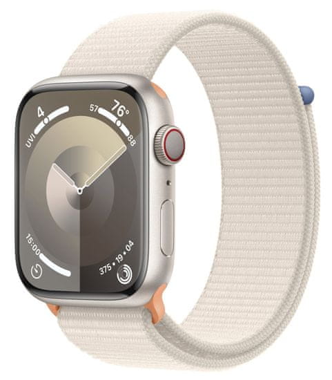 Apple Watch Series pametni sat 9, 45 mm, aluminijsko kućište, remen za sportsku petlju, svjetlo zvijezda (MR983QH/A)
