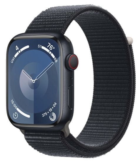 Apple Watch Series pametni sat 9, GPS, 45 mm, aluminijsko kućište, remen za sportsku petlju, Midnight (MR9C3QH/A)