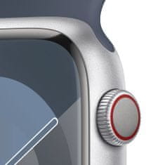 Apple Watch Series 9 pametni sat, GPS, 45 mm, srebrno aluminijsko kućište, M/L sportski remen,Storm Blue(MR9E3QH/A)