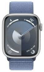 Apple Watch Series 9 pametni sat, GPS, 45 mm, srebrno aluminijsko kućište, sportski remen s petljom, Winter Blue (MR9F3QH/A)