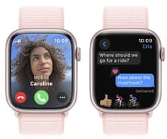 Apple Watch Series 9 pametni sat, GPS, 45 mm, rozo aluminijsko kućište, remen Sport Loop, svijetlo roza (MR9J3QH/A)