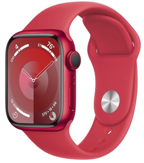 Apple Watch Series 9 pametni sat, GPS, 41 mm, crveno aluminijsko kućište, sportski remen M/L, crveni (MRXH3QH/A)