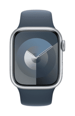 Apple Watch Series 9 pametni sat, 41 mm, GPS, srebrni, sportski remen u Storm blue boji, S/M