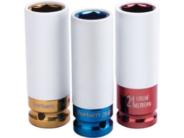 Fortum Utičnica (4700800), sada 3ks, 1/2“, 17-19-21mm, L 86mm, CrMoV