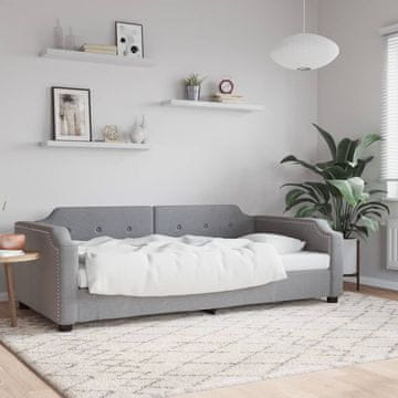 Vidaxl Kauč na razvlačenje svijetlosiva 90x200 cm tapecirana tkaninom