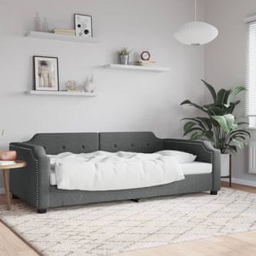 Vidaxl Kauč na razvlačenje tamno siv 80x200 cm tapeciran tkaninom