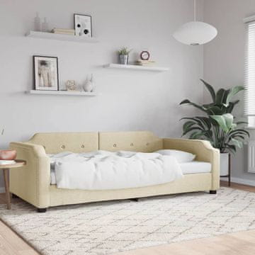 Vidaxl Kauč na razvlačenje krem boje 80x200 cm, tapeciran tkaninom