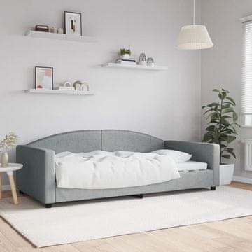 Vidaxl Kauč na razvlačenje svijetlosivi 100x200 cm tapecirani tkaninom