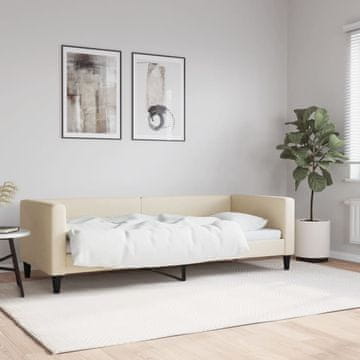 Vidaxl Kauč na razvlačenje krem boje 80x200 cm, tapeciran tkaninom