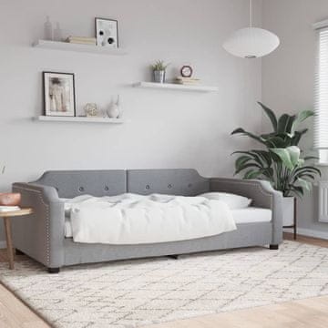 Vidaxl Dnevni krevet, svijetlosiva, 80x200 cm, presvučen tkaninom