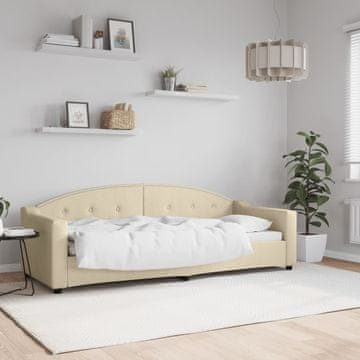 Vidaxl Kauč na razvlačenje krem boje 80x200 cm, tapeciran tkaninom