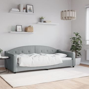 Vidaxl Kauč na razvlačenje svijetlosiva 90x200 cm tapecirana tkaninom
