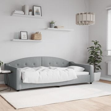 Vidaxl Kauč na razvlačenje svijetlosivi 100x200 cm tapecirani tkaninom
