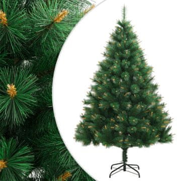 Vidaxl Umjetno božićno drvce na šarke s postoljem, 210 cm