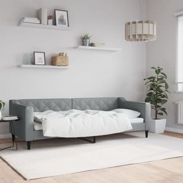 Vidaxl Dnevni krevet, svijetlosiva, 80x200 cm, presvučen tkaninom