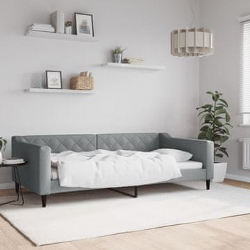 Vidaxl Kauč na razvlačenje svijetlosivi 100x200 cm tapecirani tkaninom