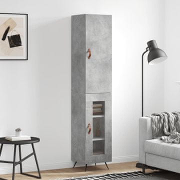 Vidaxl Visoki ormarić betonsko-sivi 34,5 x 34 x 180 cm