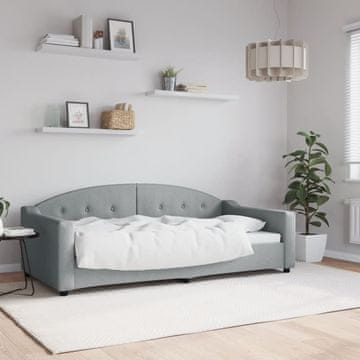 Vidaxl Kauč na razvlačenje svijetlo siva 90x190 cm tkanina s navlakom