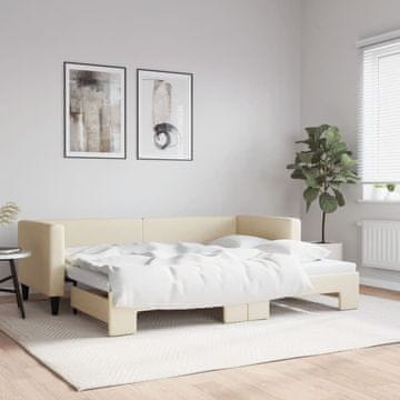 Vidaxl Produžni dnevni krevet, krem, 80x200 cm, tkanina