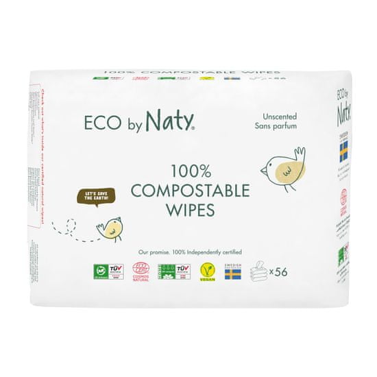 ECO by Naty ECO vlažne maramice bez mirisa - za osjetljivu kožu, 3x56 komada