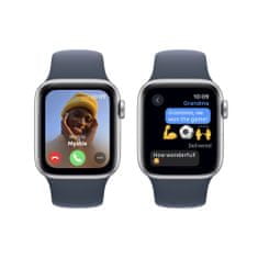 Apple Watch SE pametni sat, 40 mm, GPS, srebrni, sportski remen Storm Blue M/L