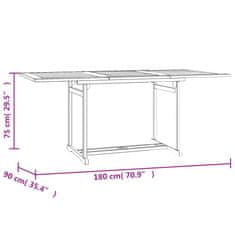 Vidaxl 7-dijelni vrtni blagovaonski set od masivne tikovine