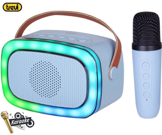 Trevi XR8A01 prijenosni KARAOKE zvučnik, Bluetooth, USB/microSD/AUX, mikrofon, plava (Sky Blue)