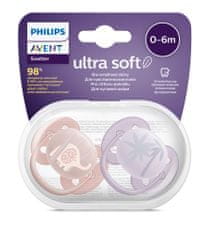 Philips Avent SCF091/09 Ultra Soft utješna duda, silikon, 0-6m, ž, 2/1
