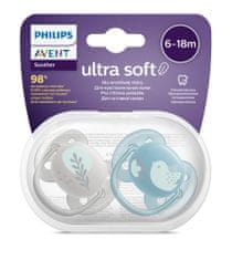 Philips Avent SCF091/15 Ultra Soft utješna duda, silikon, 6-18m, m, 2/1