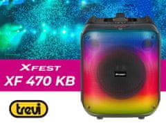 Trevi XF 470 KB prijenosni KARAOKE zvučnik, Bluetooth, TWS, USB/microSD/AUX/MIC-in, mikrofon + daljinski upravljač